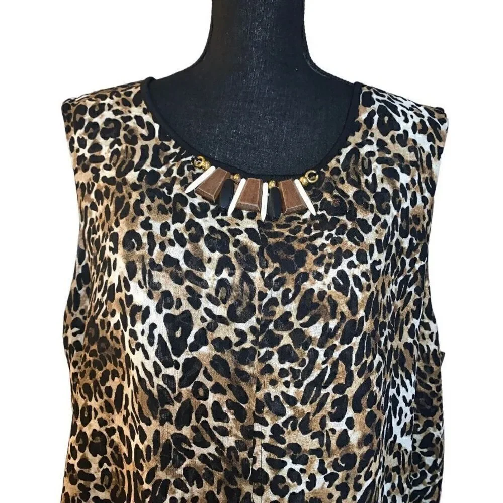 Rafaella Cheetah Tiered Tank Top
